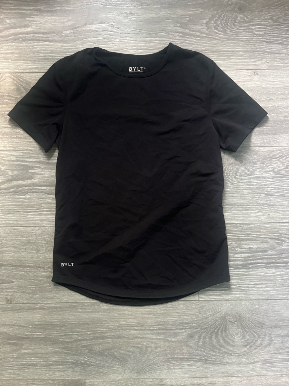 BYLT Basics Lux Black Crew Neck Fitted Athletic Active Tee Shirt Size XXL Gym